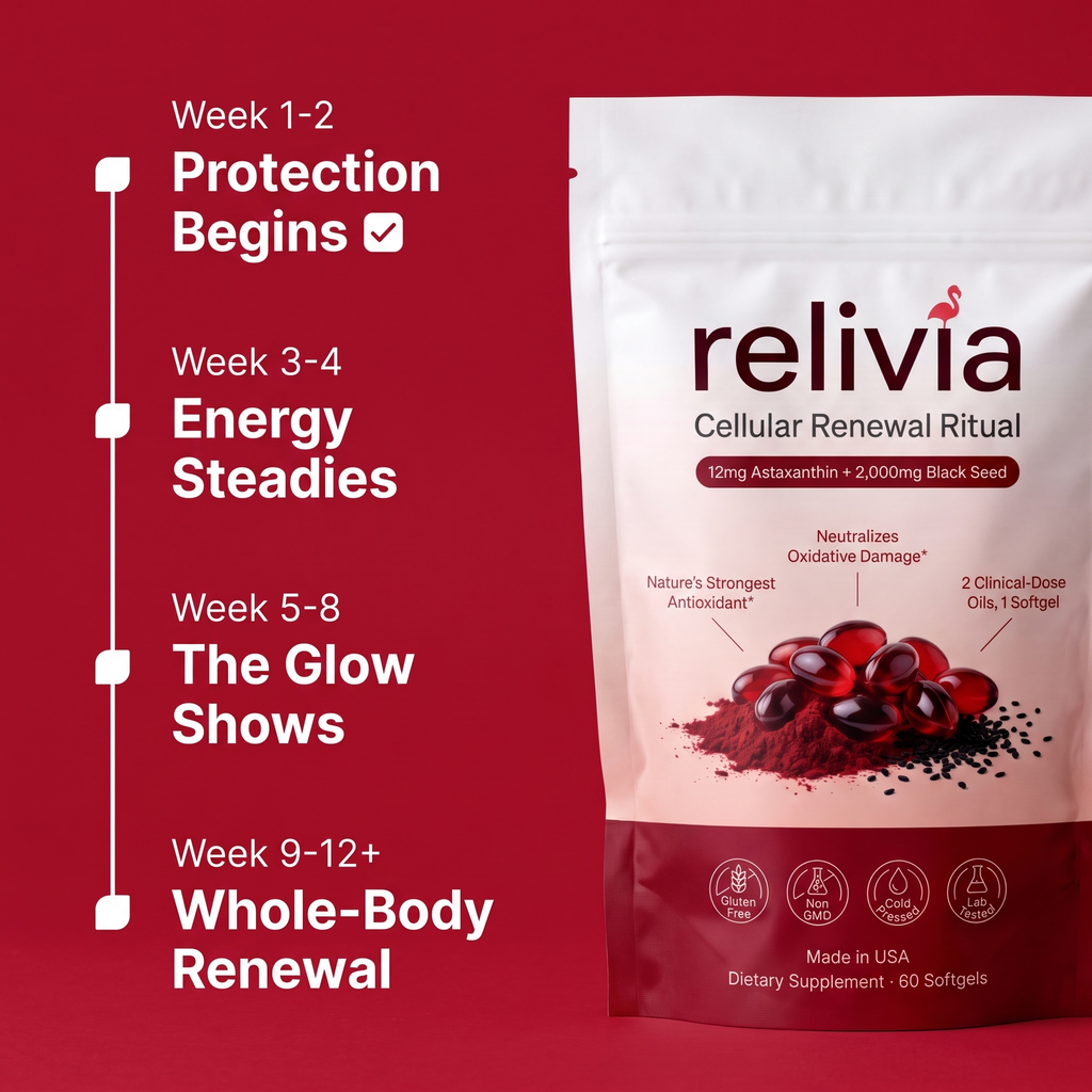 Relivia Cellular Renewal Ritual | Astaxanthin & Black Seed Oil